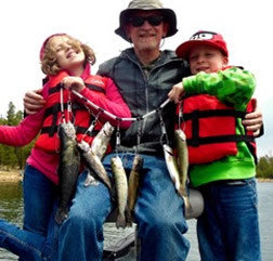 AZ Fishing trip customer with kids and several fish